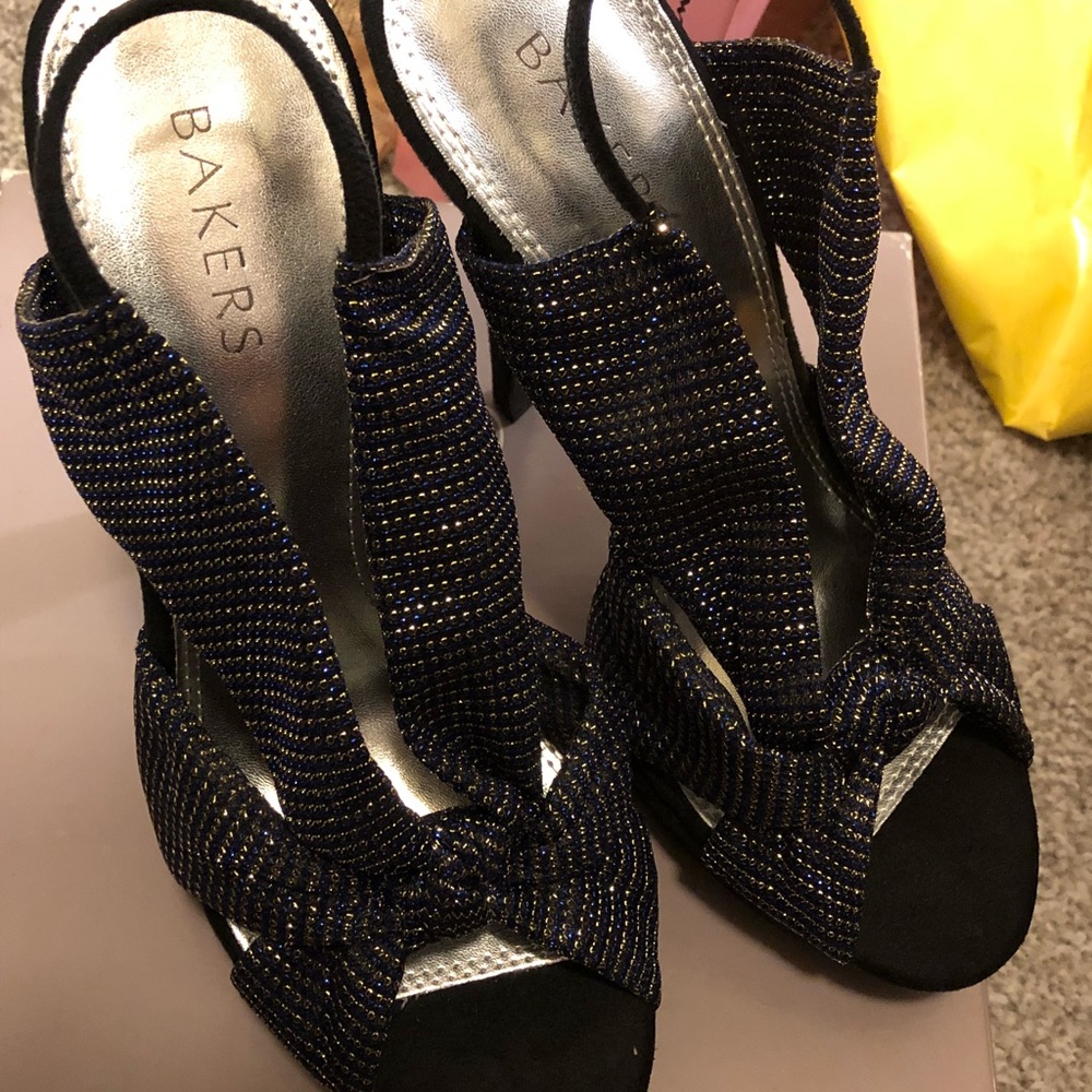 Blue/Black Desi heels